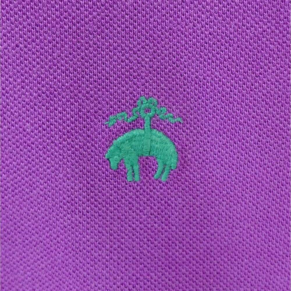 Brooks Brothers 1818 Cotton Knit Slim Fit Polo Shirt Men's XXL Purple Logo NEW! - Picture 3 of 8
